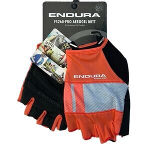 Endura‎ Fingerless Cycling Gloves Bike FS260-Pro Aerogel Mitt Orange Black XXL
